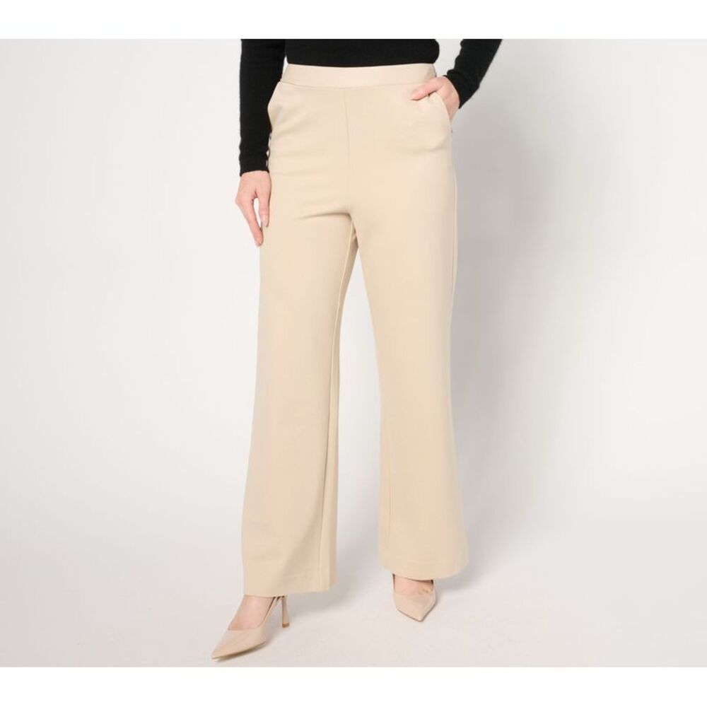 Summersalt Women's Plus Sz Pants 3X Ponte Wide Leg Pant White A667787